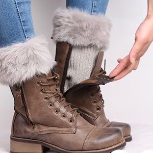 Newb furry ribbed boot warmer cuff